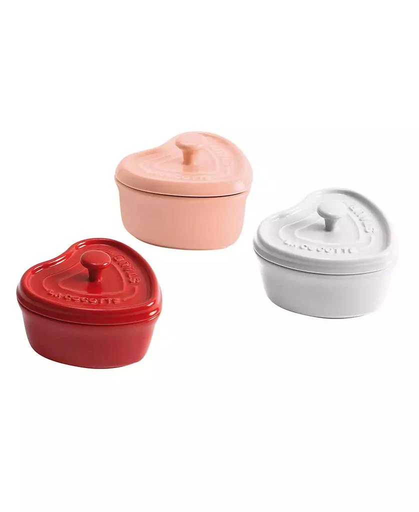 Staub Stoneware 3-Pc. Mini Heart Cocotte Set