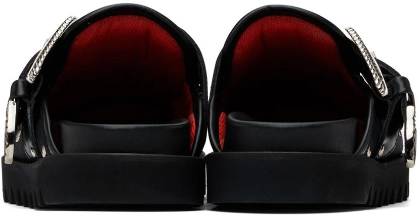 Toga Pulla SSENSE Exclusive Black Eyelet Metal Sabot Loafers 2