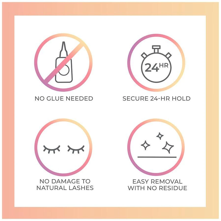 Kiss Falsies Self Adhesive Eyelashes Minipack, Natural, Classy, Lash Clusters 5