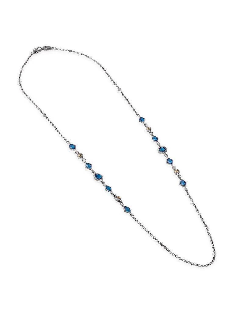 Konstantino Anthos Sterling Silver, 18K Gold & Blue Spinel Necklace 2
