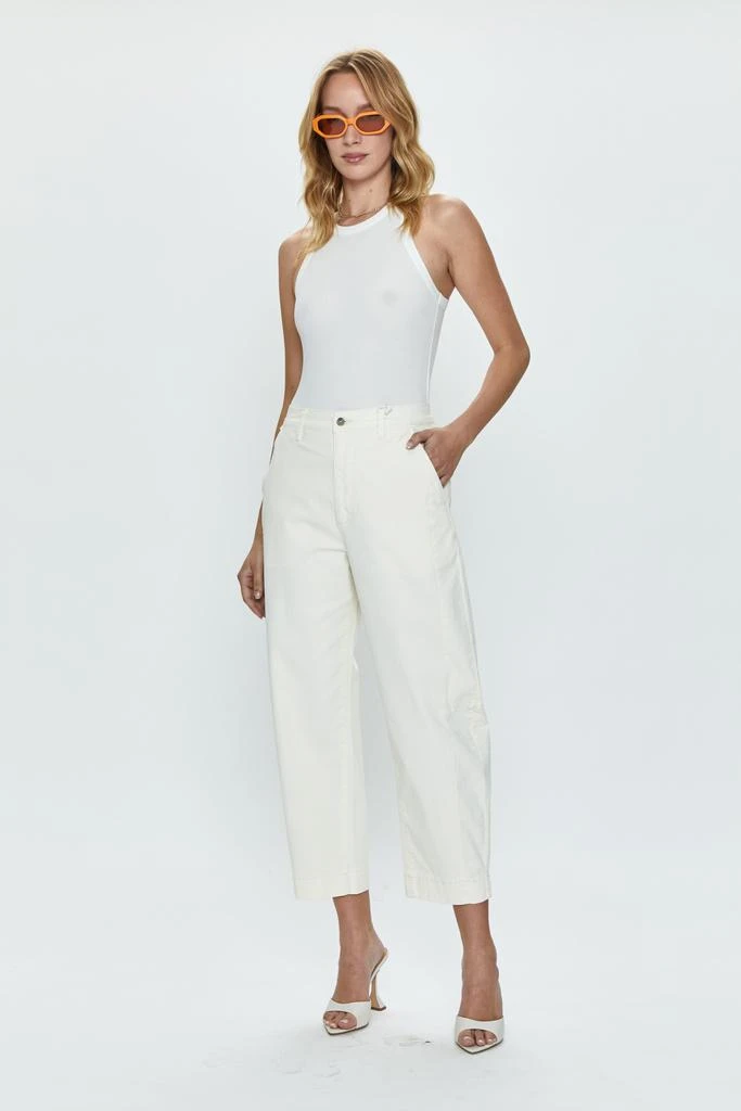 Pistola Denim Eli High Rise Arched Trouser - Eggshell 5