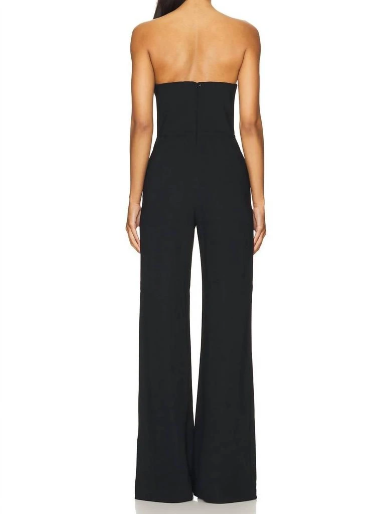 Amanda Uprichard Strapless Puzzle Jumpsuit In Black 2