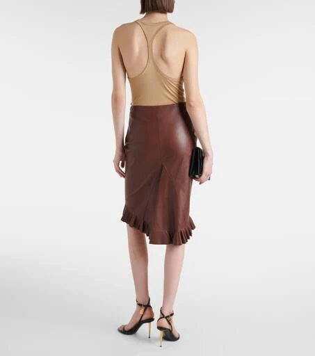 Tom Ford Ruffled leather midi skirt 3