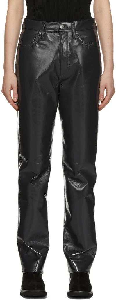 AGOLDE Grey 90s Recycled Leather Trousers 1