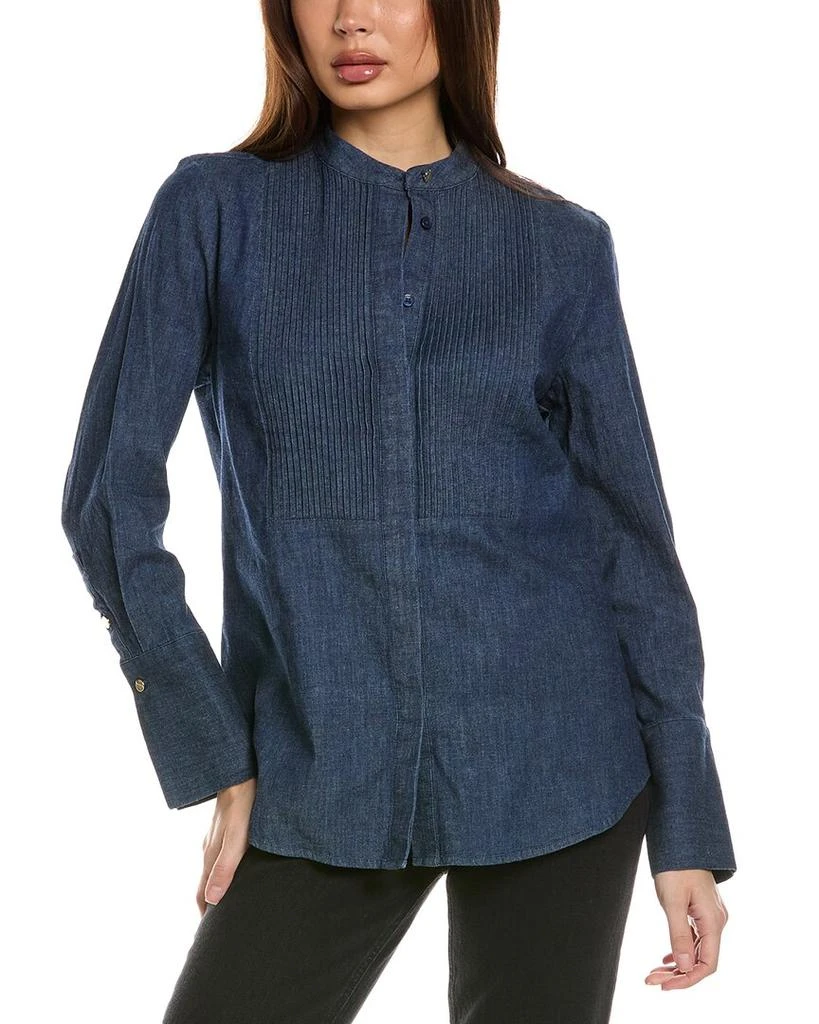 JONES NEW YORK Y-Neck Button-Down Blouse 1