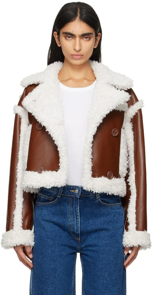 STAND STUDIO Brown & Off-White Kristy Faux-Shearling Jacket 1