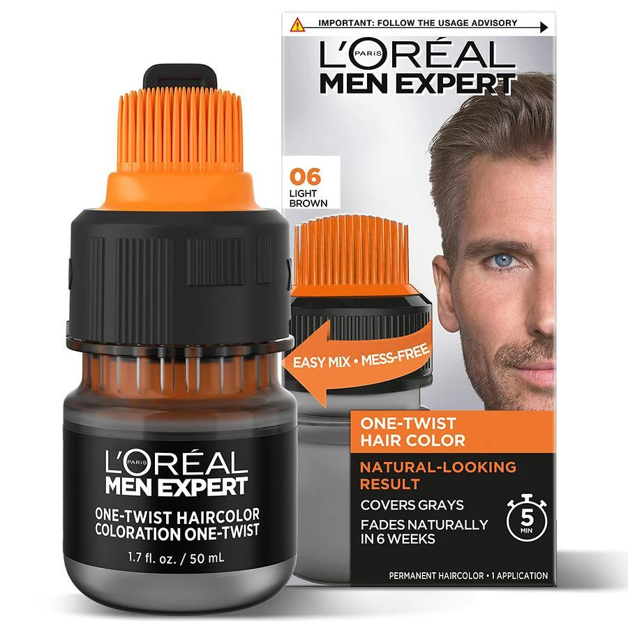 L'Oreal Paris Men's Expert Easy Apply One-Twist Permanent Men's Hair Color, Gray Coverage 8