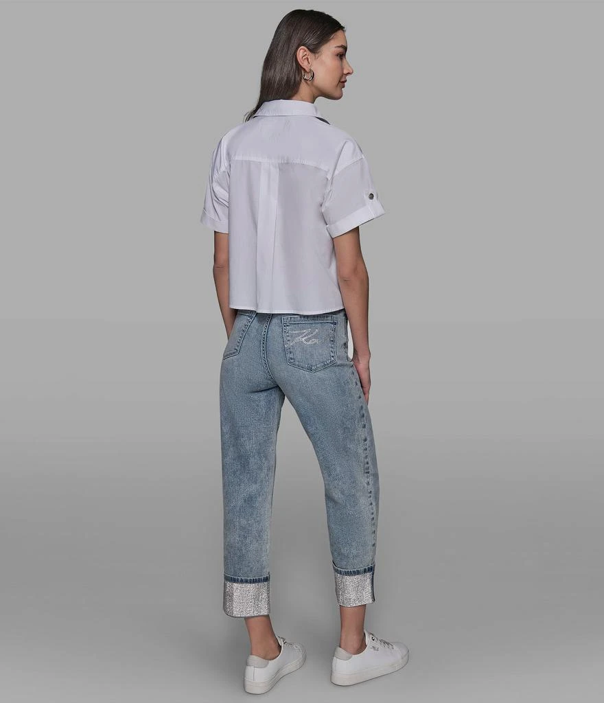 Karl Lagerfeld Paris POPLIN BUTTON FRONT TOP 2