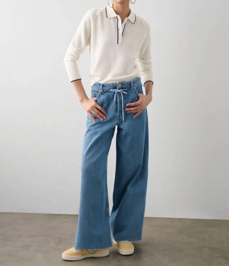 White + Warren White + Warren - Cashmere Rib Trim Polo Sweater