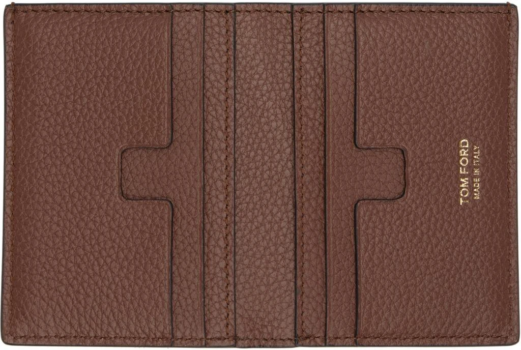 Tom Ford Tan Grain Leather Folding Card Holder 3