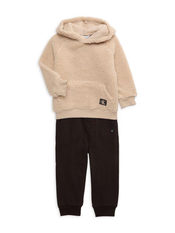 Calvin Klein Baby Boy's & Little Boy's Teddy Hoodie & Joggers Set