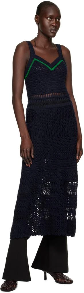 WALES BONNER Navy Djembe Midi Dress 4