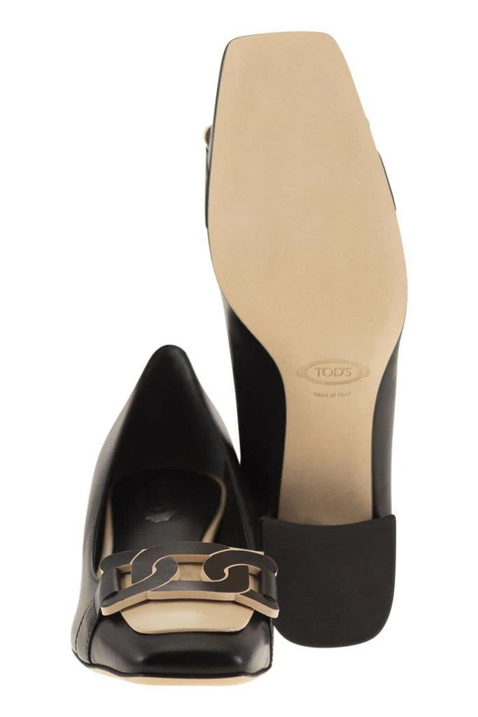 Tod's Tod'S Leather Pumps With Chain 5