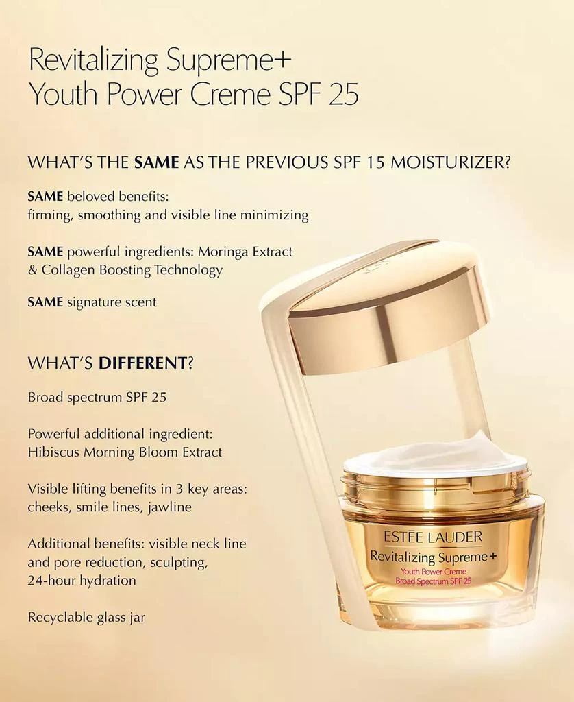 Estée Lauder Revitalizing Supreme+ Cream Moisturizer with Hyaluronic Acid & Peptides SPF 25 1.7 oz. 3