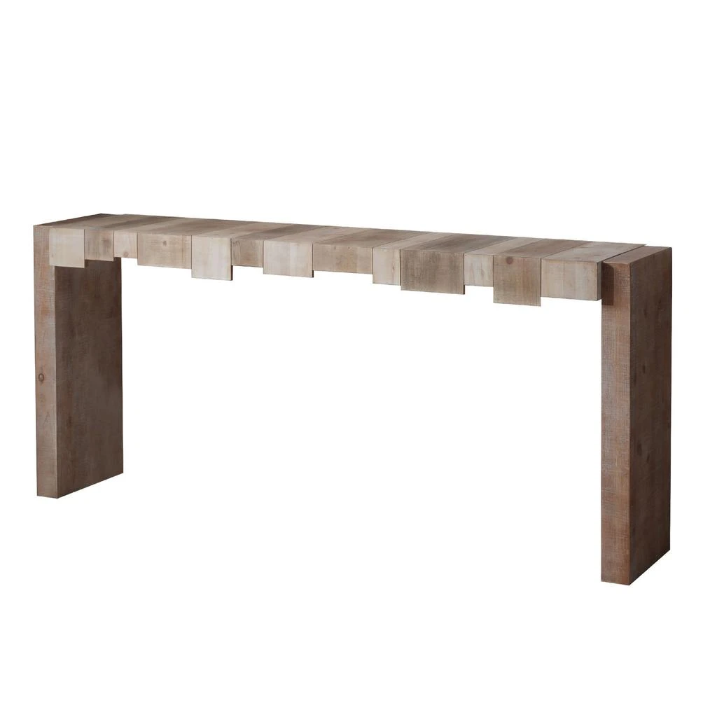 Streamdale Furniture Streamdale Rustic Modern Manufactured Wood Console Table with Step-Block Design 6