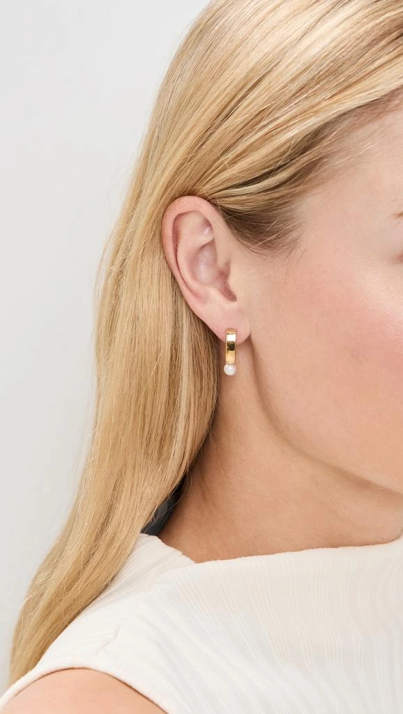 Missoma Button Pearl Square Small Hoop Earrings 2