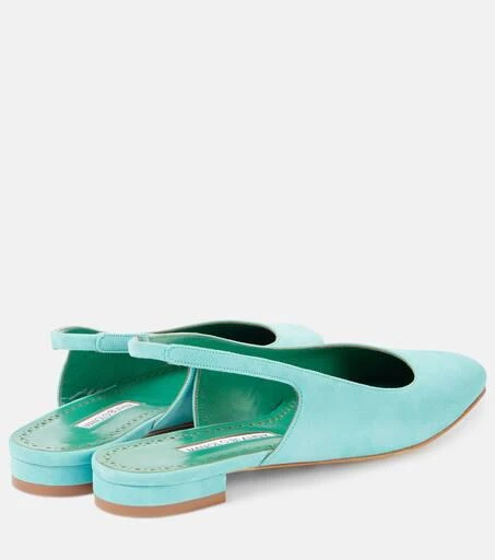 Manolo Blahnik Sawra 10 suede slingback flats 2