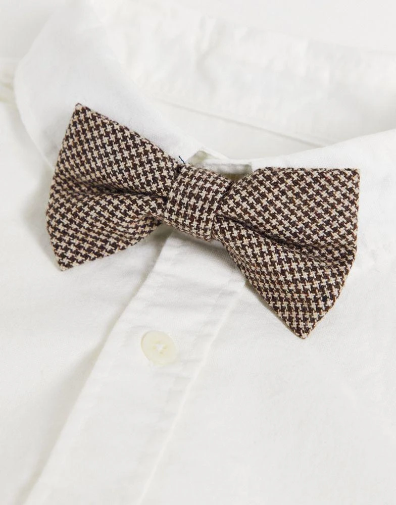 Twisted Tailor Twisted Tailor bow tie in brown houndstooth 2