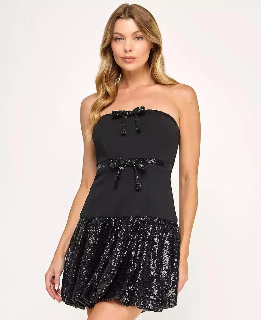 Shop Juniors' Strapless Sequin Drop Waist Mini Dress on Sale at BeyondStyle   Get 82% Off Juniors' Strapless Sequin Drop Waist Mini Dress with  Limited-Time Flash Deals, Exclusive Discounts, and Special Offers.