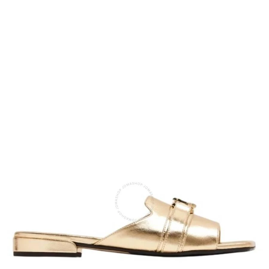 Jimmy Choo Gold Nako Leather Flat Sandals 1