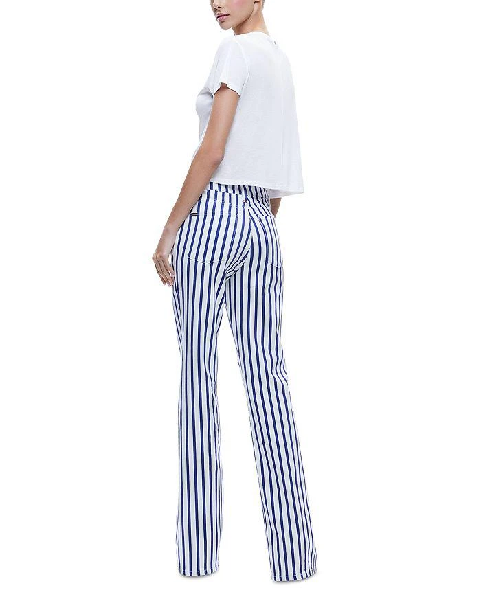 Alice + Olivia Keira Mid Rise 70's Bootcut Jeans in Admiral Stripe 3