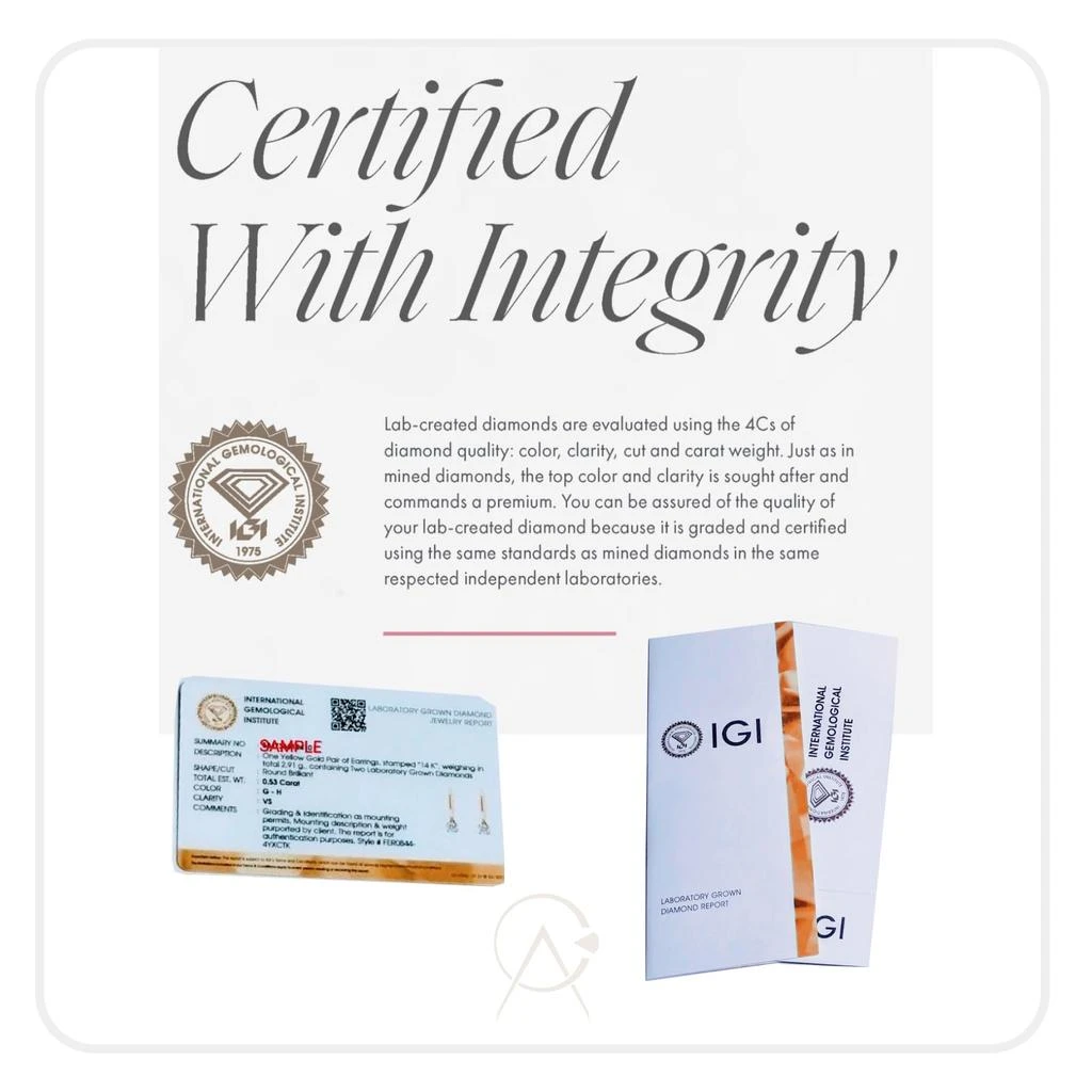 Brilliant Carbon IGI Certified Lab-Grown Diamond Solitaire Pendant Necklace in 14K Gold 0.5 Carats / White / Spring Ring Clasp 4