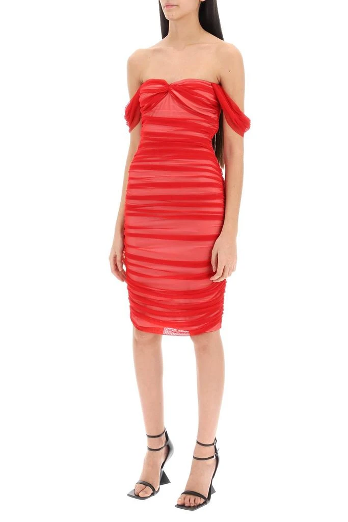 Norma Kamali Women's Walter Draped Mesh Dress 4