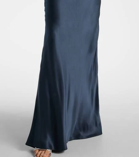 The Sei Draped silk satin gown 5