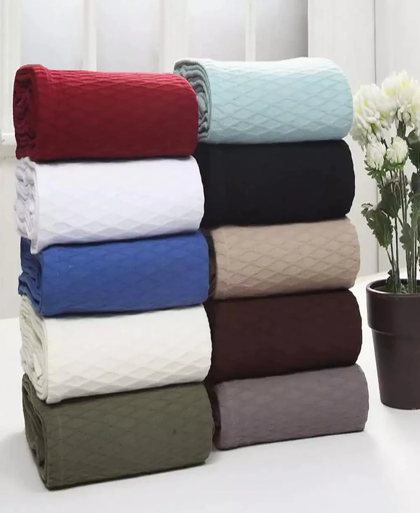Superior Diamond Pattern All Season Woven Cotton Blanket 7