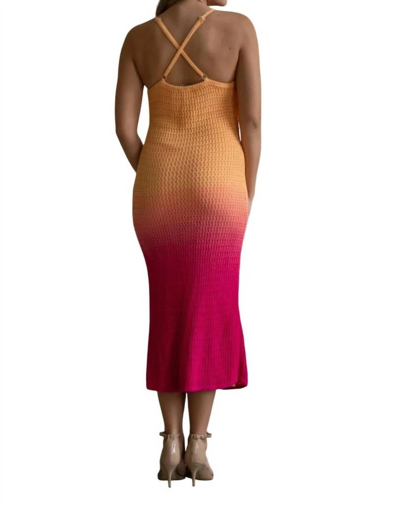Lulus Lulus - Lorient Orange & Pink Knit Maxi Dress 3