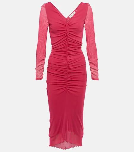 Diane von Furstenberg Ruched fitted midi dress 1