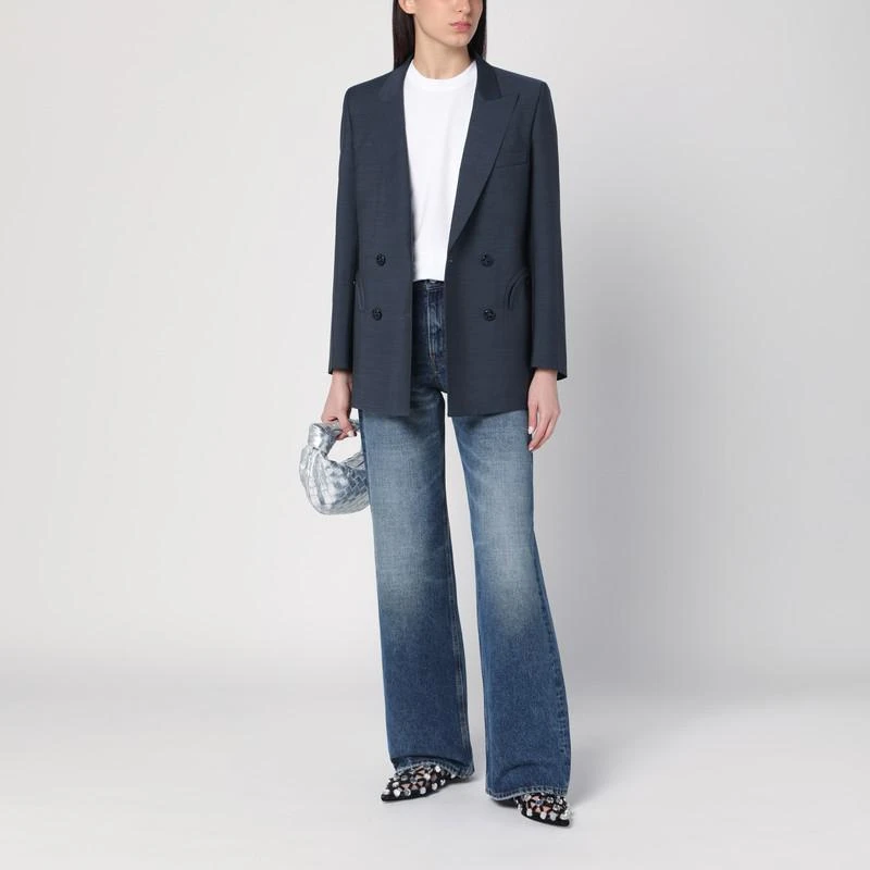 BLAZÉ MILANO Navy blue double-breasted jacket in wool blend 2