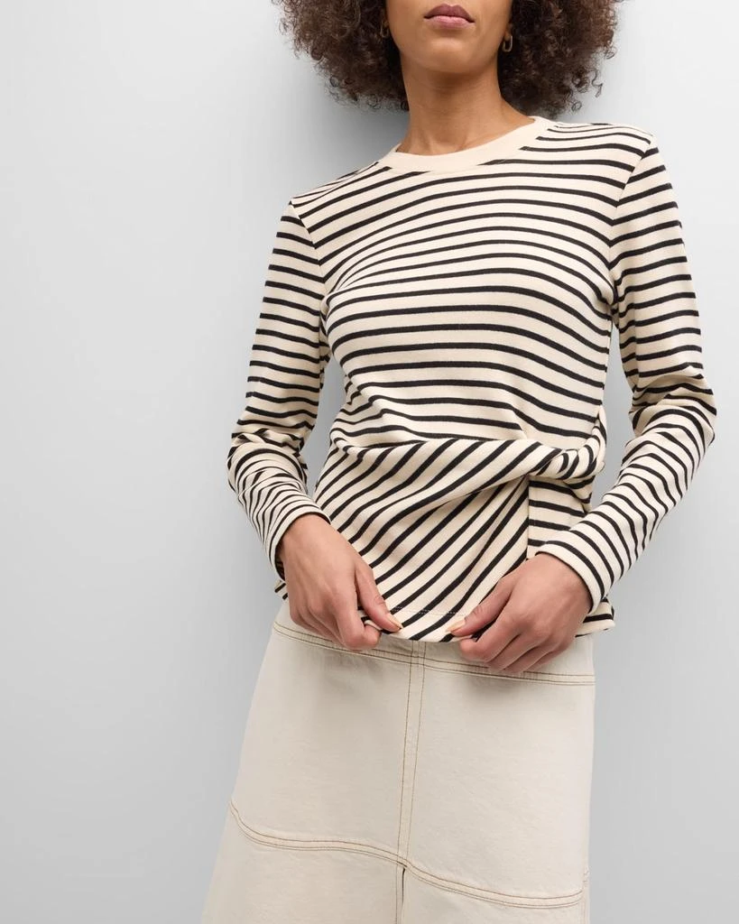Tanya Taylor Carlita Twisted Stripe Organic Cotton Long-Sleeve Top 7