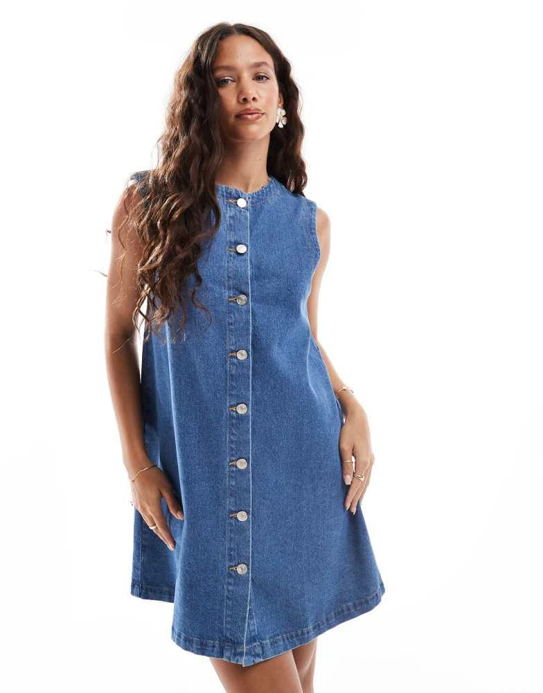 knee length dresses for ladies Clara Denim Mini Dress  J10 Design