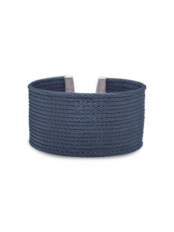 ALOR Essential Cuffs Blue Tone & Stainless Steel Cable Bracelet