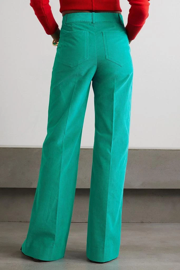 Victoria Beckham Alina embroidered cotton-corduroy straight-leg pants 3