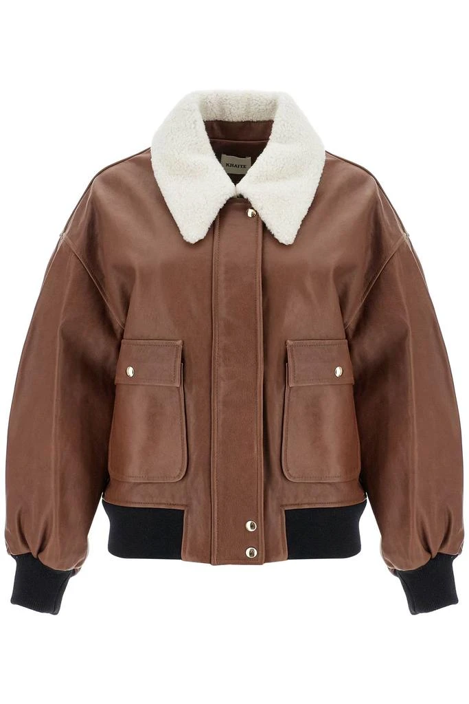Khaite shellar Leather Bomber Jacket With She 1