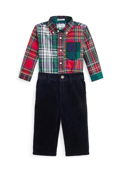 Ralph Lauren Lauren Childrenswear Baby Boys Cotton Fun Shirt Corduroy Pants Set 1