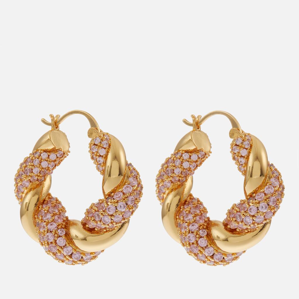 Crystal Haze Crystal Haze Croissant Gold-Plated Hoop Earrings