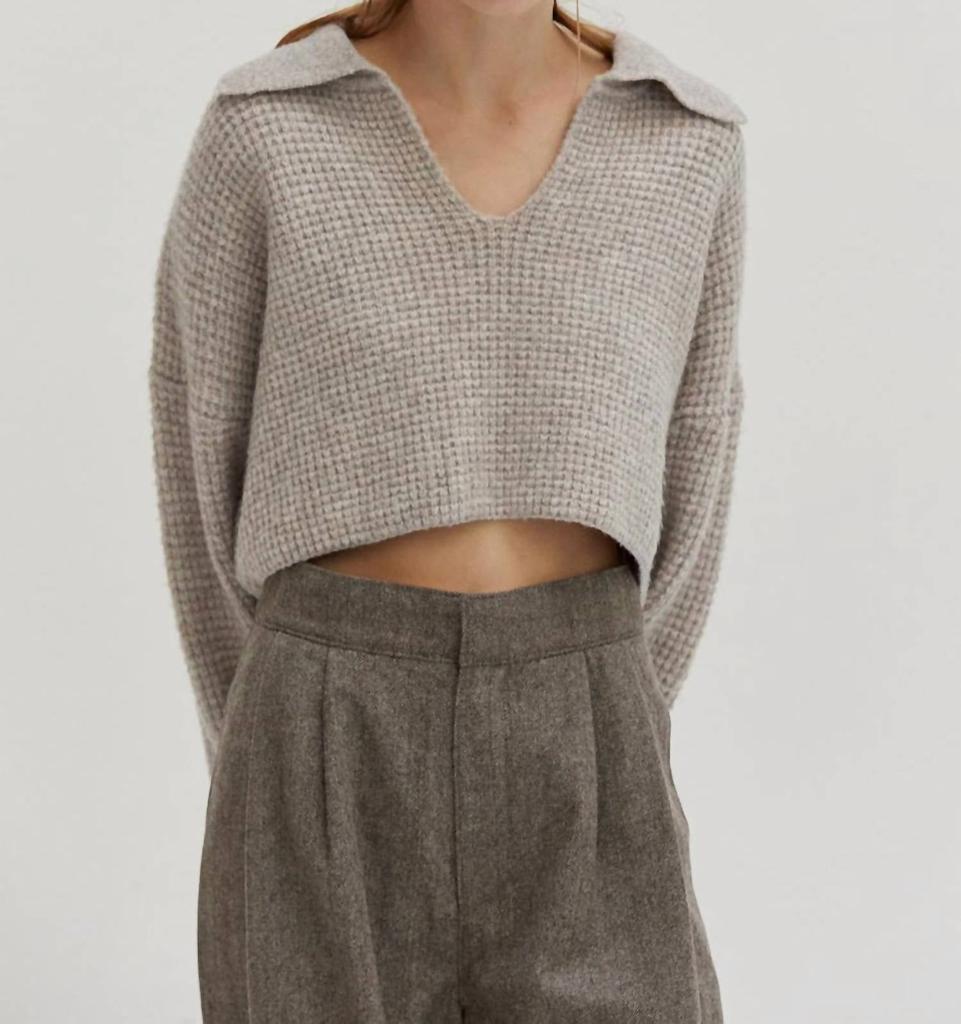 CRESCENT Crescent - Carter Waffle Polo Sweater