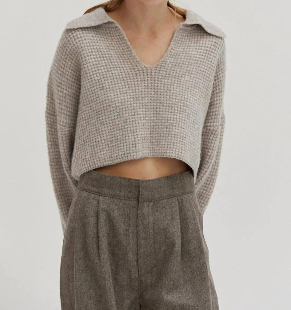 CRESCENT Crescent - Carter Waffle Polo Sweater 2