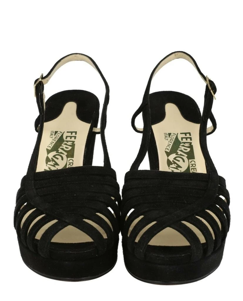 Salvatore Ferragamo Claretta Archive Limited Edition 1940
s Suede Wedges 5