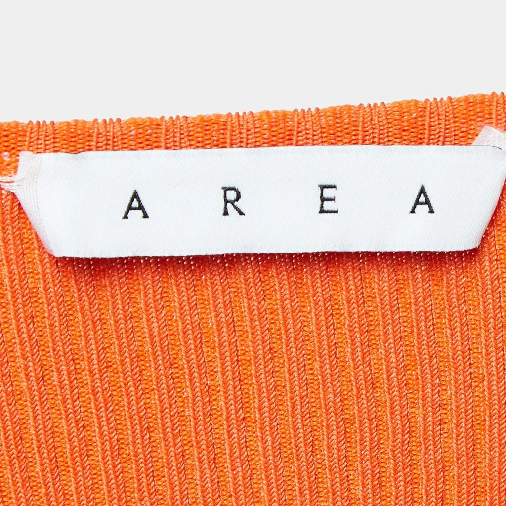 AREA Area Orange Rib Knit Crystal Embellished Midi Dress M 4