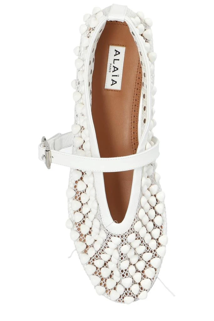 Alaïa Alaïa Stud Fishnet Ballet Flats 4