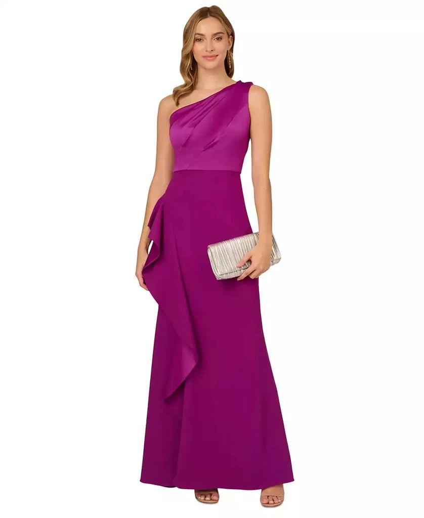 One-Shoulder Satin-Trim Draped Gown – On Sale Now with Up to 31