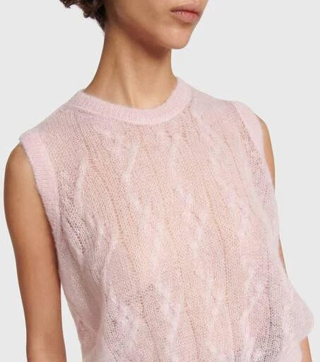 AMIRI Openwork alpaca and mohair-blend vest 4