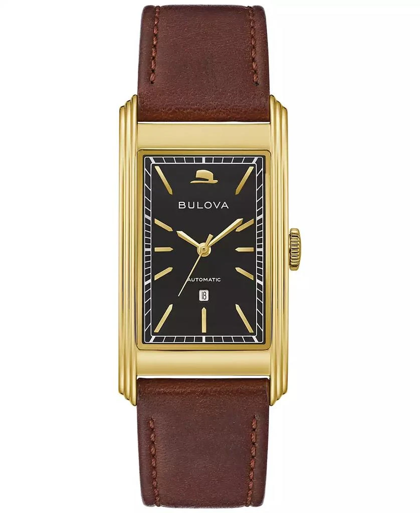 Bulova Men's Automatic Frank Sinatra Chairman of the Board Brown Leather Strap Watch 26mm 1