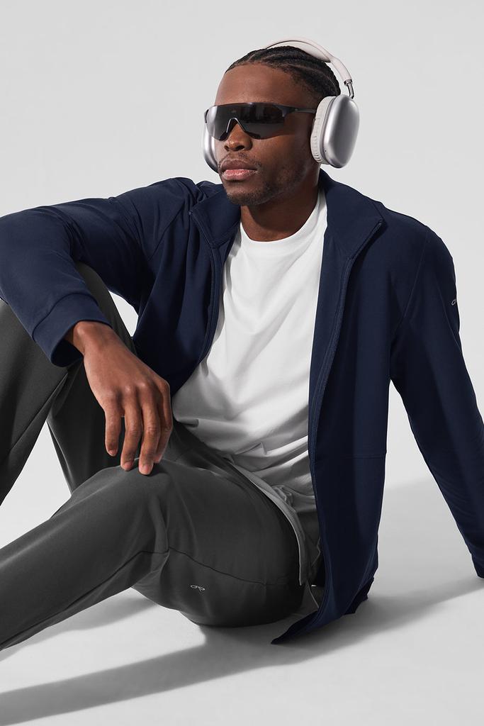 Alo Conquer Max Mock Neck Full Zip - Navy - Hoodies - Free