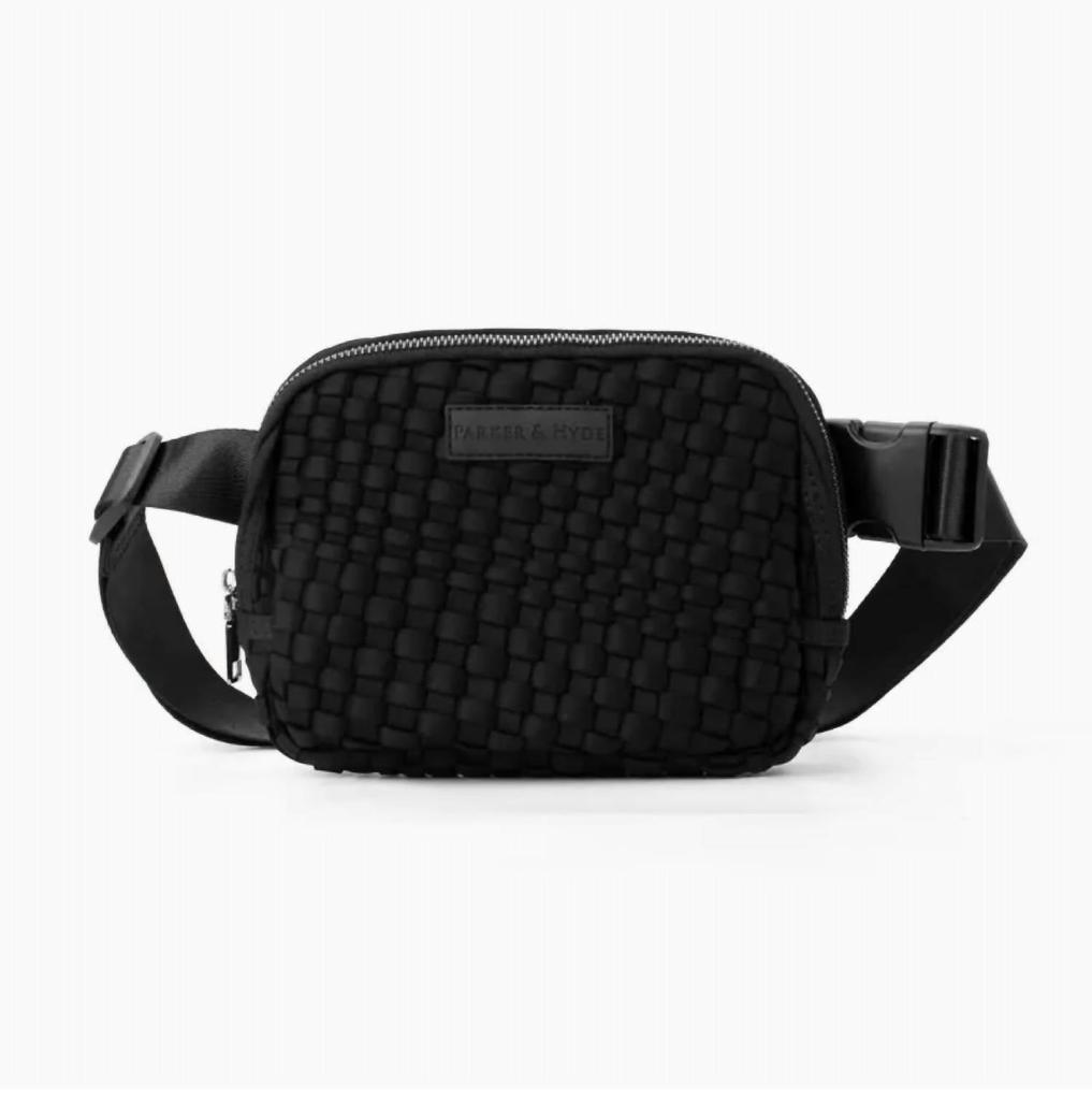 Parker and Hyde Women's Woven Belt Bag In Jet Black