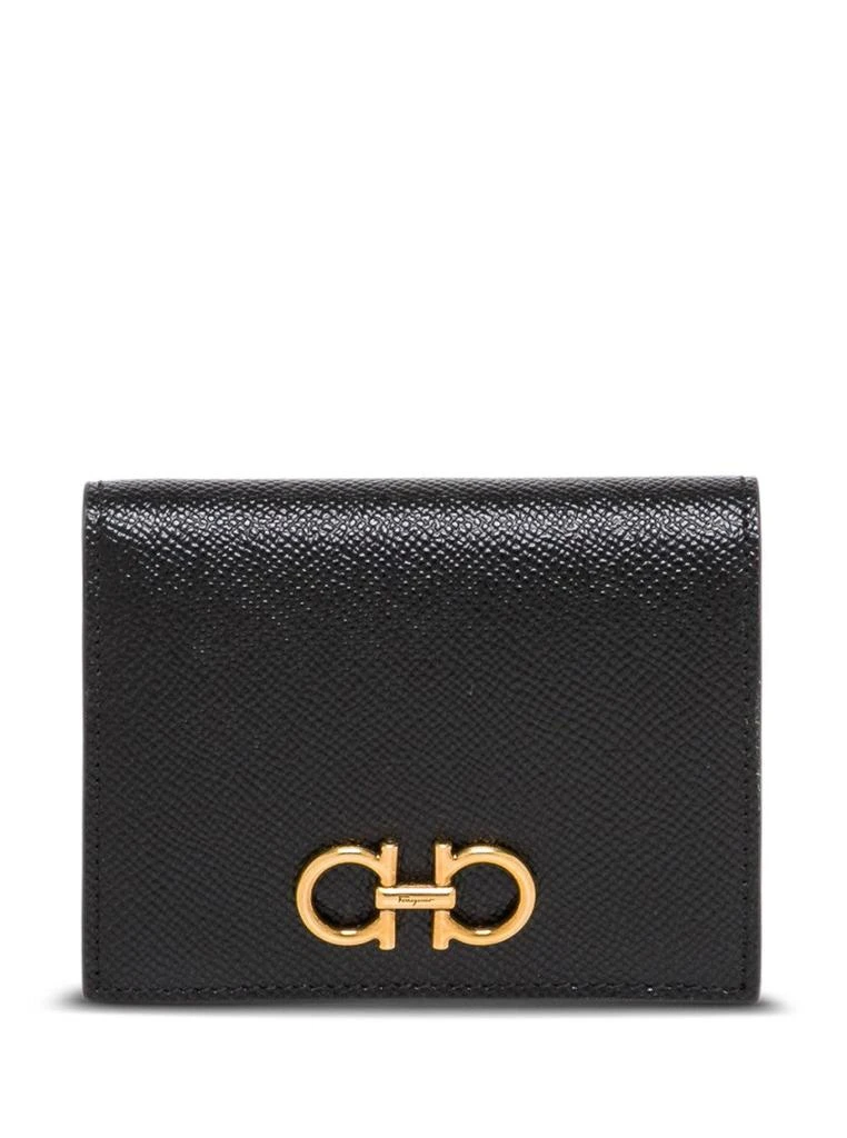 Salvatore Ferragamo Gancini' Black Bifold Wallet 1